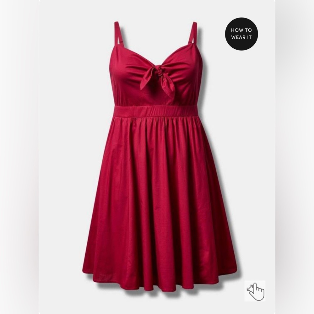 Mini Poplin Tie-Front Skater Dress